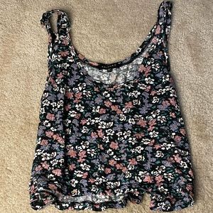 Floral Cropped Tank Top - Small